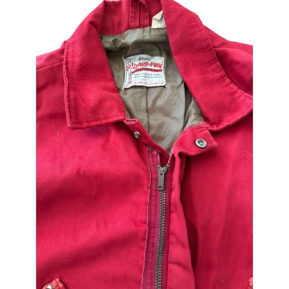 Vintage Wells Blizzard Pruf red overalls zippered collared suit medium - Picture 9 of 16